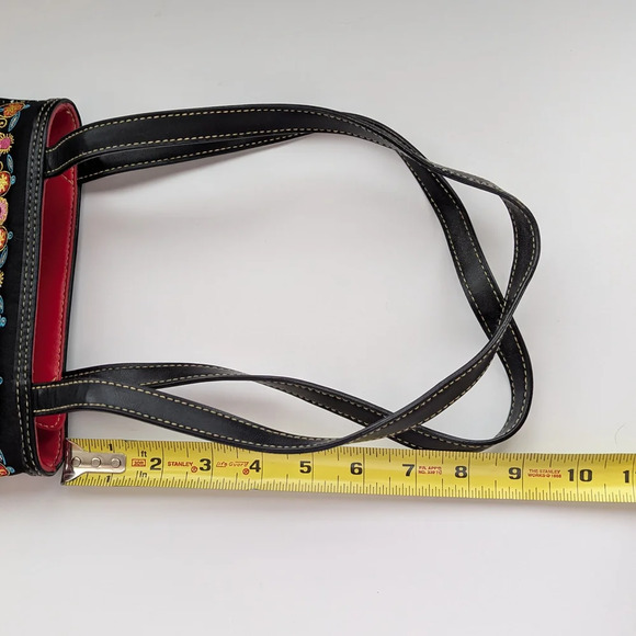 Vintage Liz Claiborne Black Paisley Embroidered & Embellished Purse/Bag - Picture 8 of 14